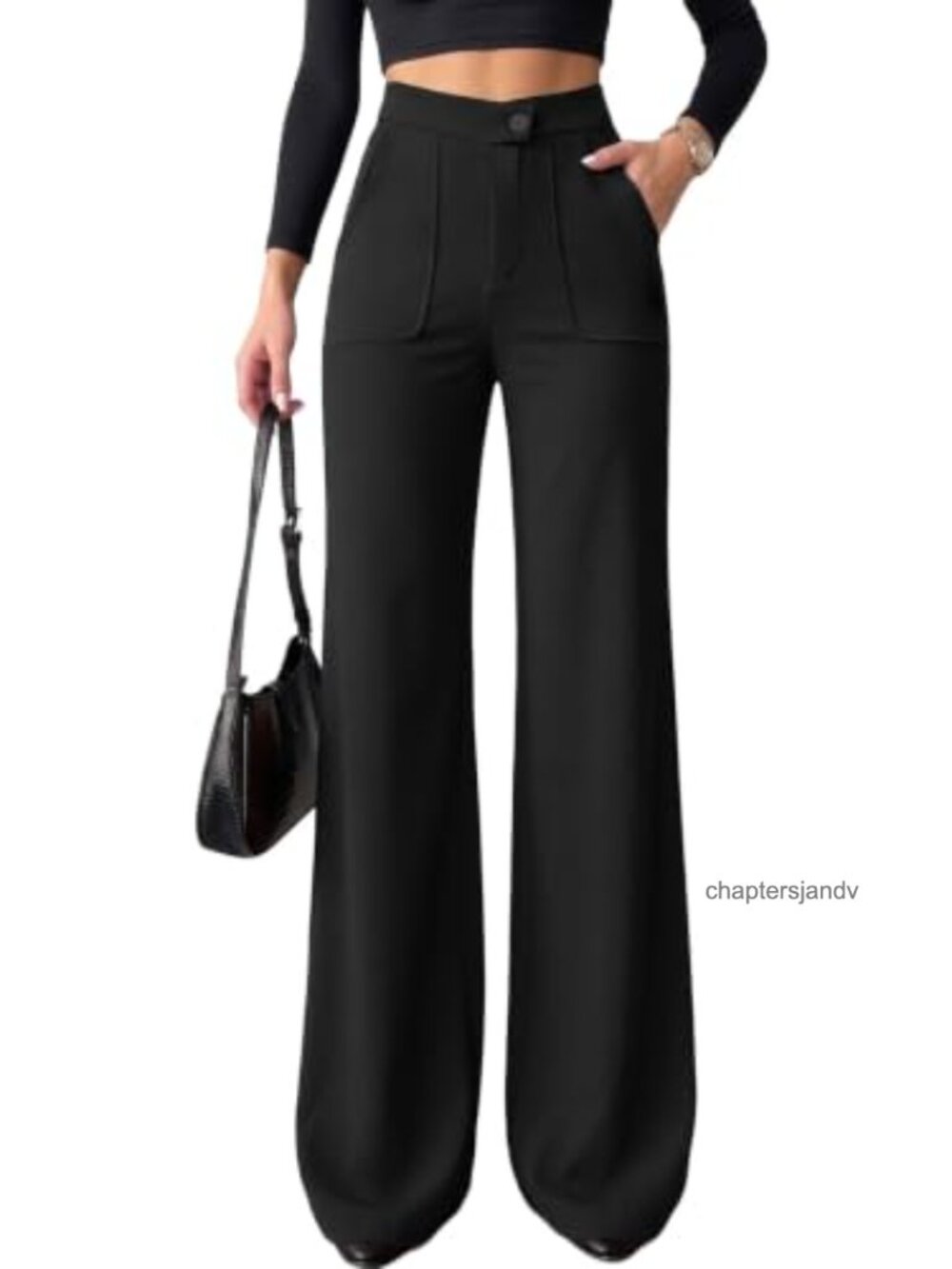 Women High Waisted Wide Leg Stretch Trousers Work Office Pants